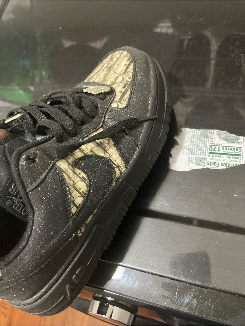 Dior Black and Beige Logo Accent Sneakers - Picture 5 of 8